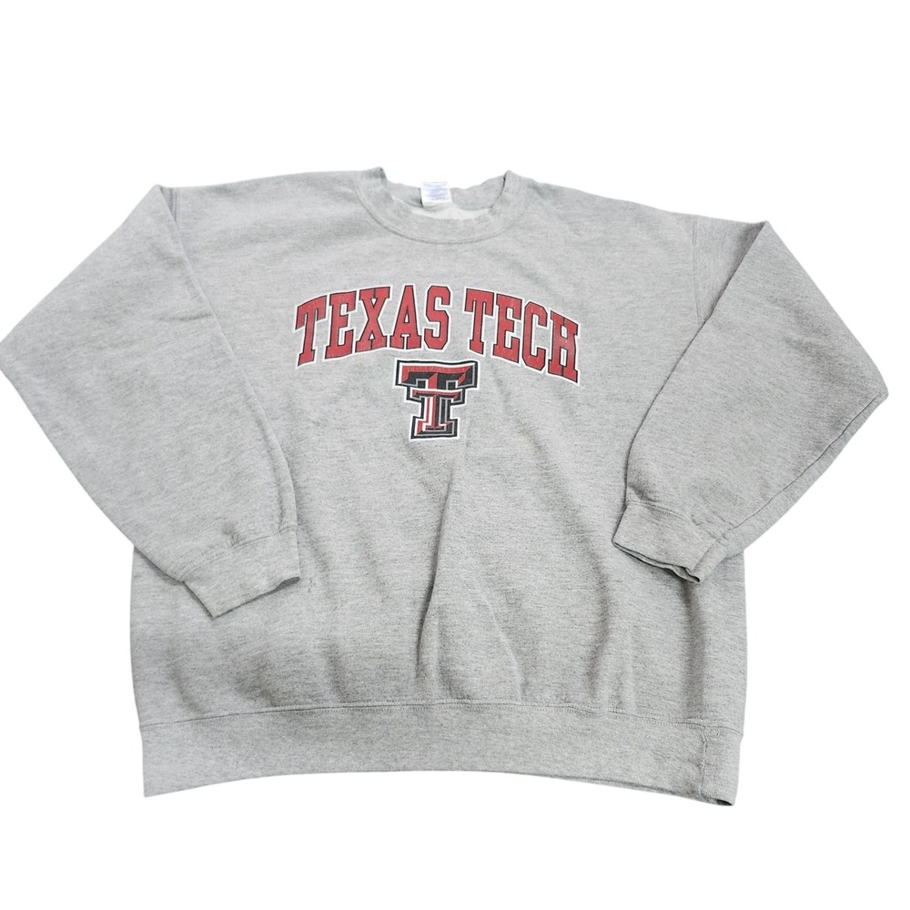 Texas Tech Red Raiders Sweatshirt Mens Large Gray NCAA Basketball Gildan